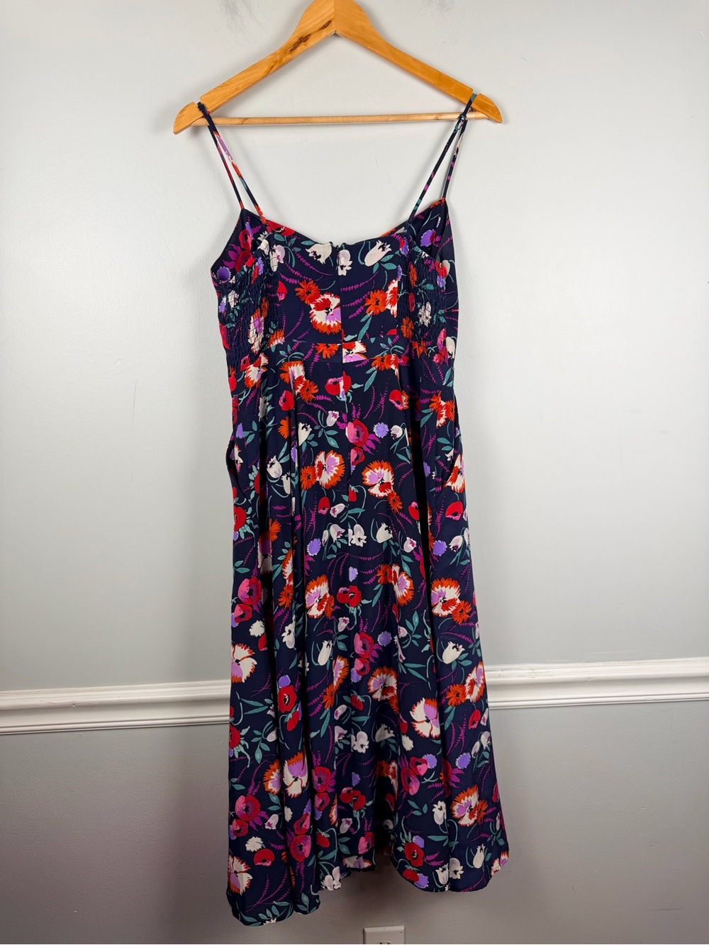 Yumi Kim Navy Floral Print Rivington Valley Pretty Woman Midi Dress Isabeau Silk - Picture 10 of 11